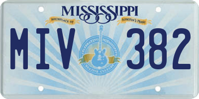 MS license plate MIV382