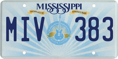 MS license plate MIV383