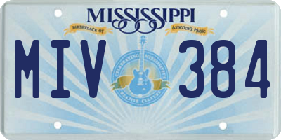 MS license plate MIV384