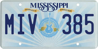 MS license plate MIV385