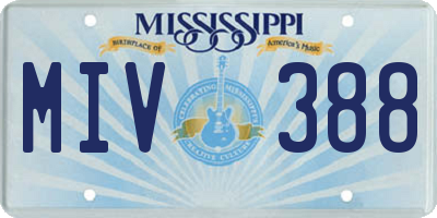 MS license plate MIV388