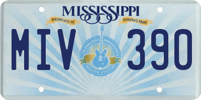 MS license plate MIV390