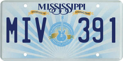 MS license plate MIV391