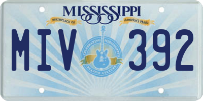 MS license plate MIV392