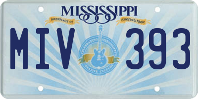 MS license plate MIV393