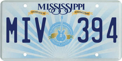 MS license plate MIV394