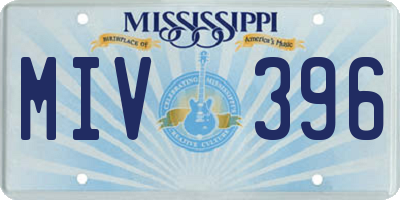 MS license plate MIV396