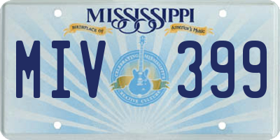 MS license plate MIV399