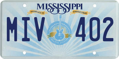 MS license plate MIV402