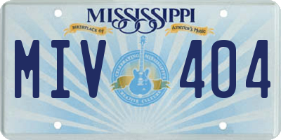 MS license plate MIV404