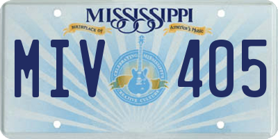 MS license plate MIV405
