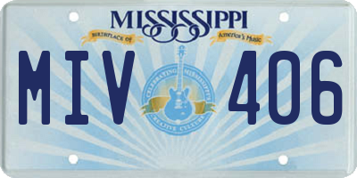 MS license plate MIV406