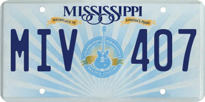 MS license plate MIV407