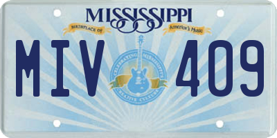 MS license plate MIV409