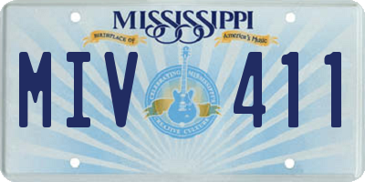 MS license plate MIV411