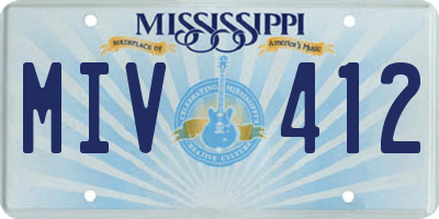 MS license plate MIV412