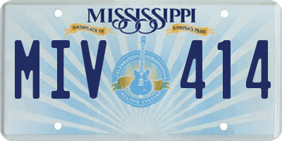 MS license plate MIV414