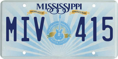 MS license plate MIV415