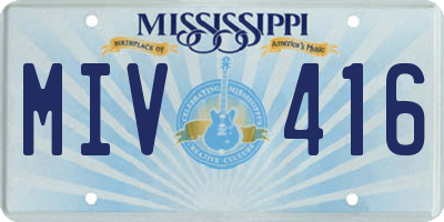MS license plate MIV416