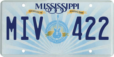 MS license plate MIV422