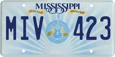 MS license plate MIV423