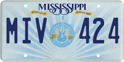 MS license plate MIV424