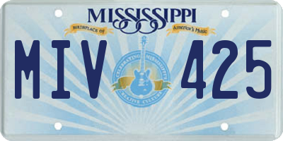 MS license plate MIV425