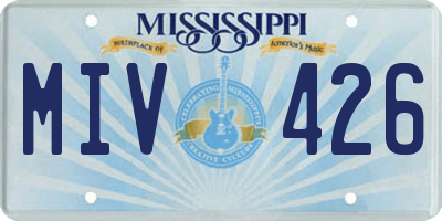 MS license plate MIV426
