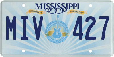 MS license plate MIV427