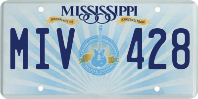 MS license plate MIV428