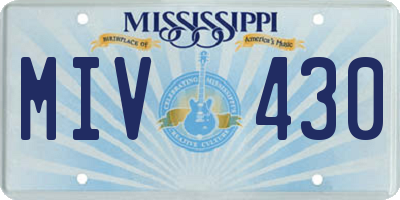 MS license plate MIV430