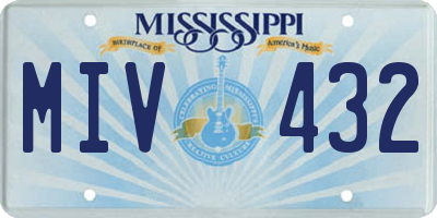 MS license plate MIV432