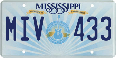 MS license plate MIV433