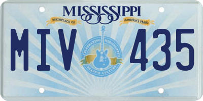 MS license plate MIV435