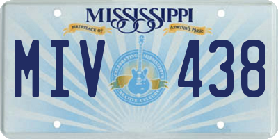 MS license plate MIV438