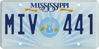 MS license plate MIV441