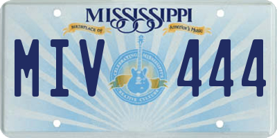 MS license plate MIV444