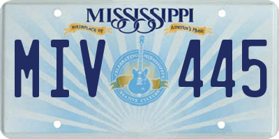 MS license plate MIV445