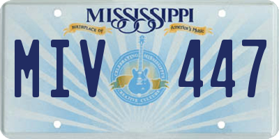 MS license plate MIV447