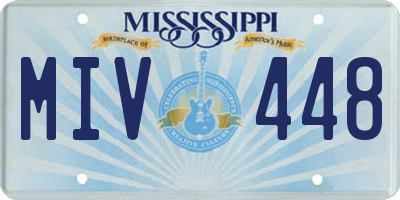 MS license plate MIV448