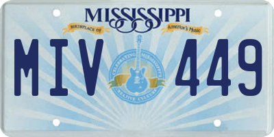 MS license plate MIV449