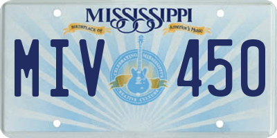 MS license plate MIV450