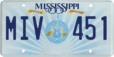 MS license plate MIV451