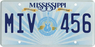 MS license plate MIV456
