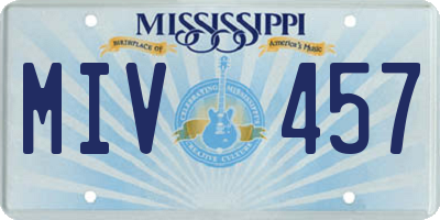 MS license plate MIV457
