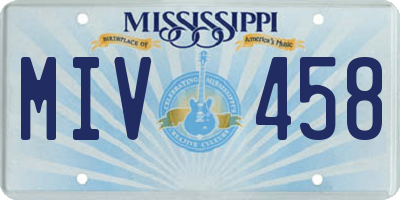 MS license plate MIV458