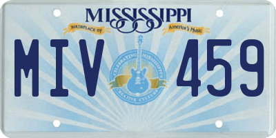 MS license plate MIV459
