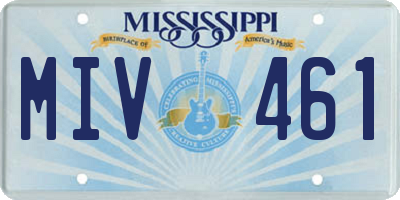 MS license plate MIV461