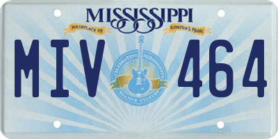 MS license plate MIV464
