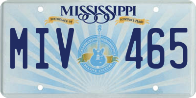 MS license plate MIV465